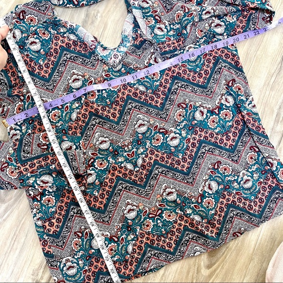 Sweet BOHO peasant blouse w gypsy long sleeves w folk/prairie floral vibe 🦋✨ - Picture 15 of 16
